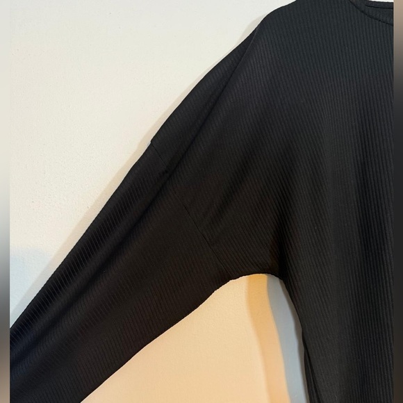 F&F Ribbed Long Sleeve Black Top – Size S - Picture 5 of 8